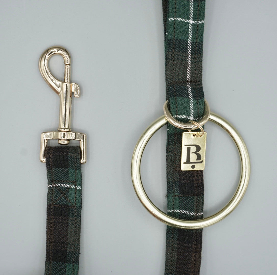 City Lead in Forest Plaid, Gold Hardware