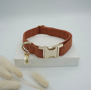 Collar in Terracotta Orange, Gold hardware