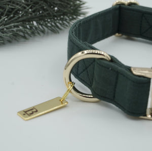 Collar in Holly Green, Gold Hardware