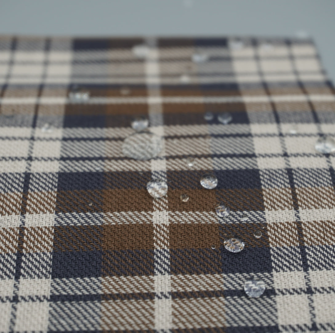 Collar in Ginger Plaid, Silver hardware