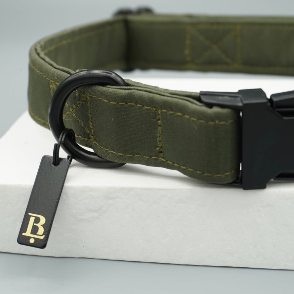 Collar in Moss Green, Black hardware