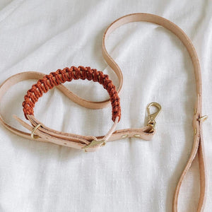 Ember & Ivory Vegetable Leather Lead in Natural/Rust