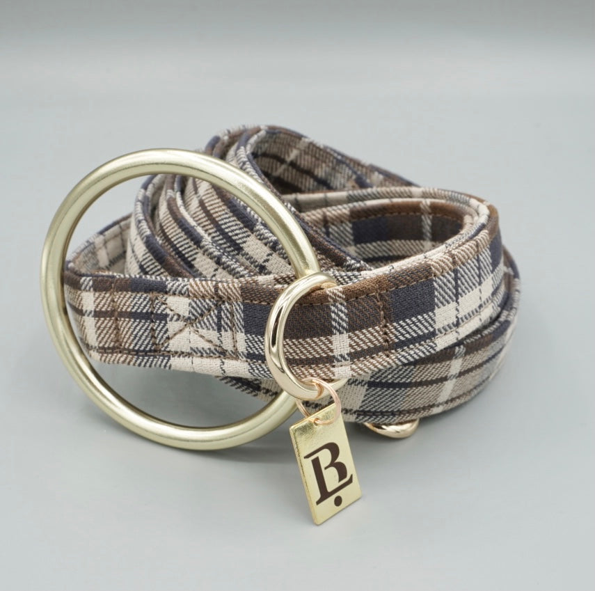 City Lead in Ginger Plaid, Gold Hardware