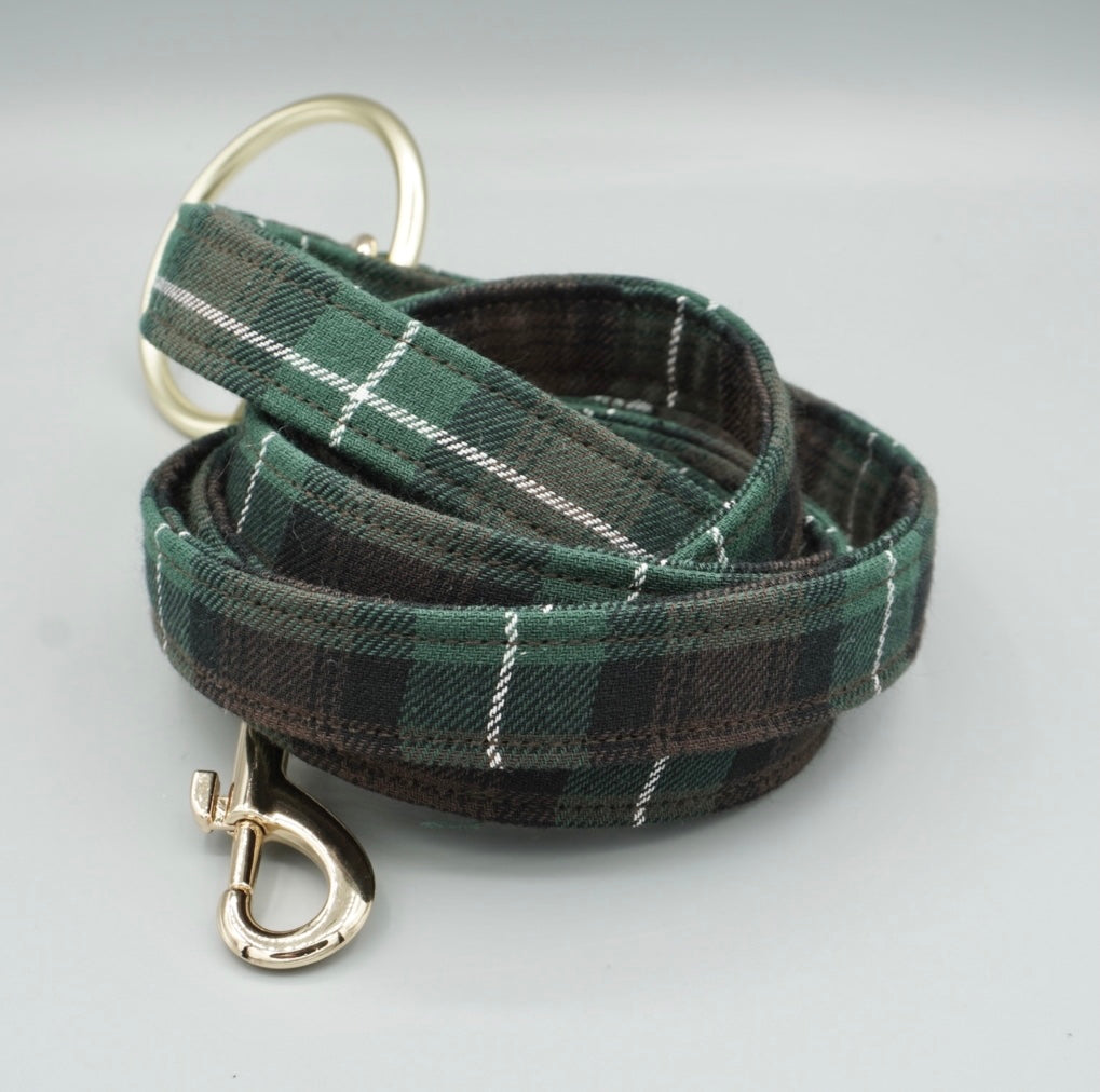 City Lead in Forest Plaid, Gold Hardware