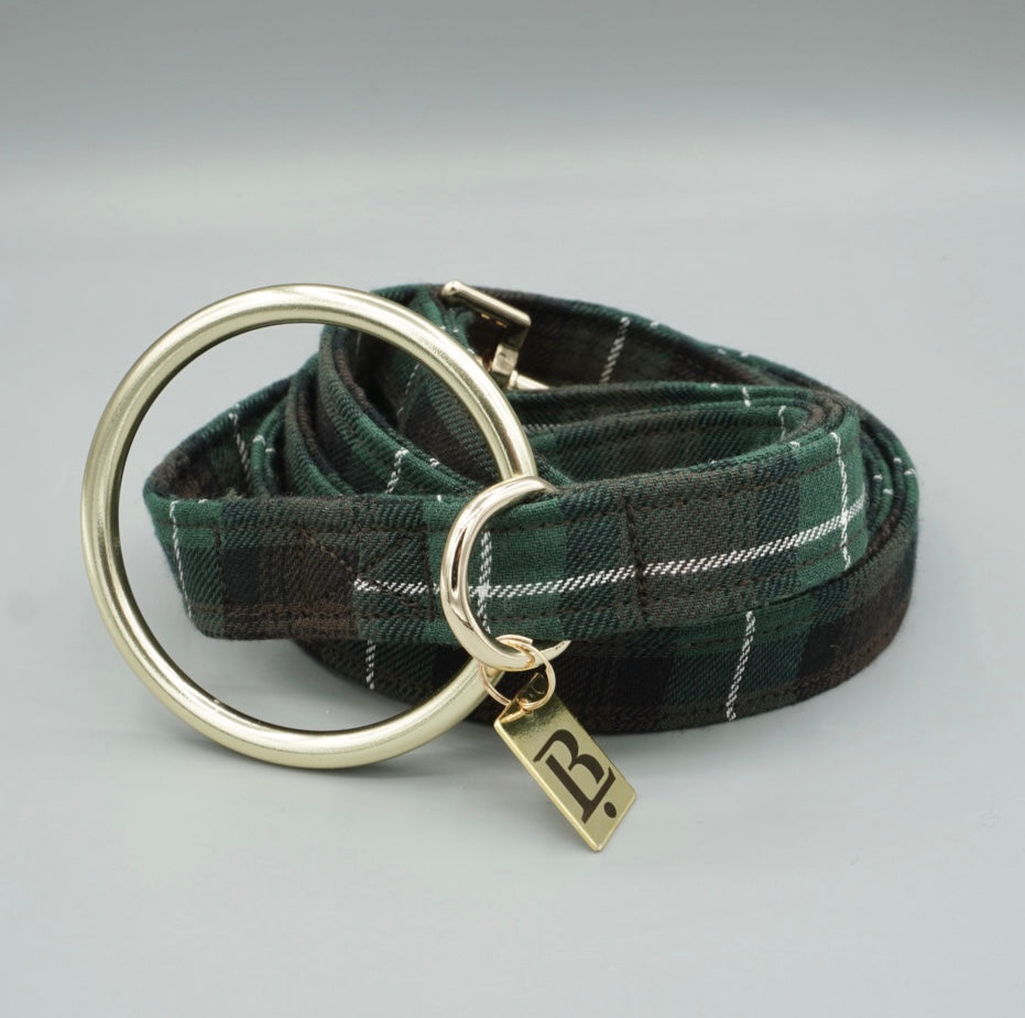 City Lead in Forest Plaid, Gold Hardware