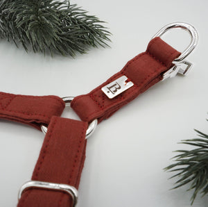 Harness in Cranberry Red, Silver hardware