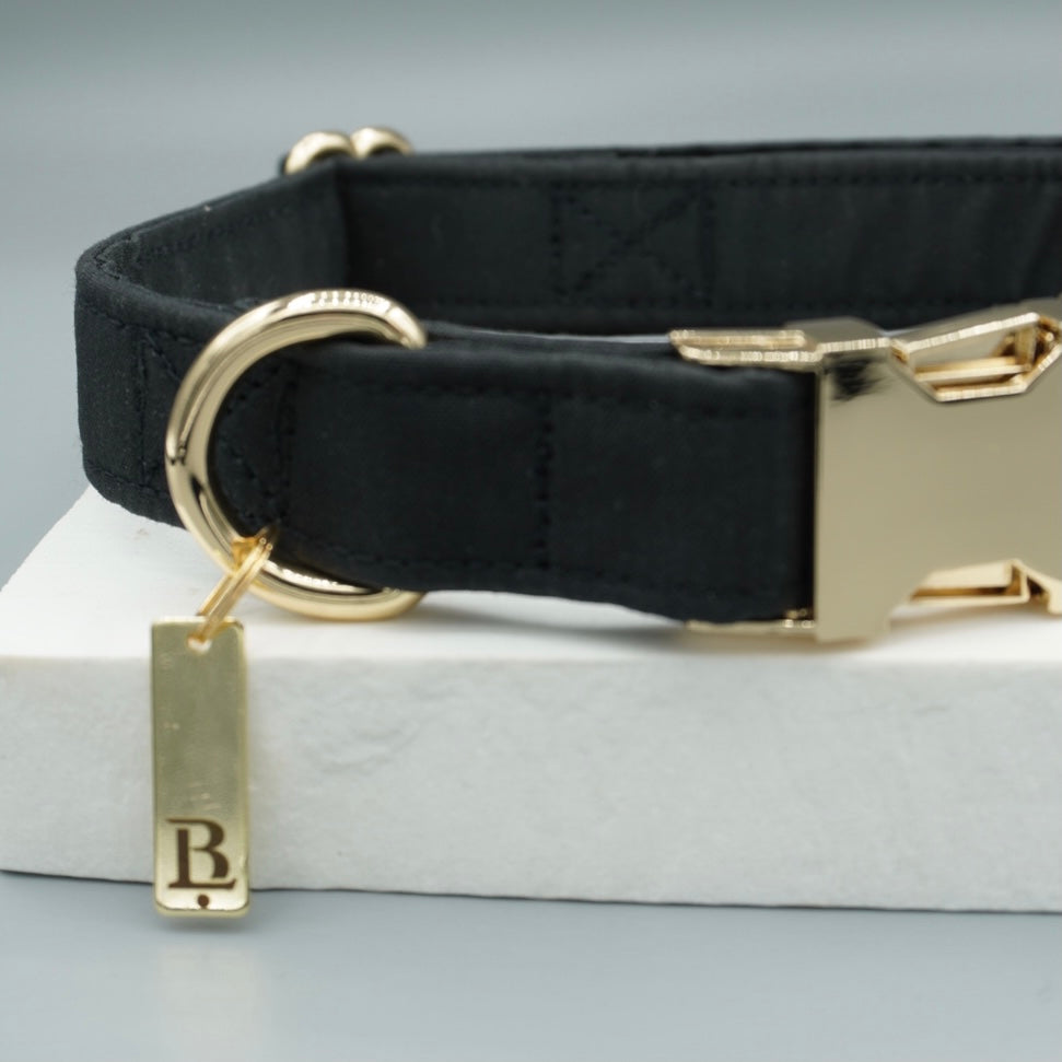 Collar in Sable Black, Gold hardware
