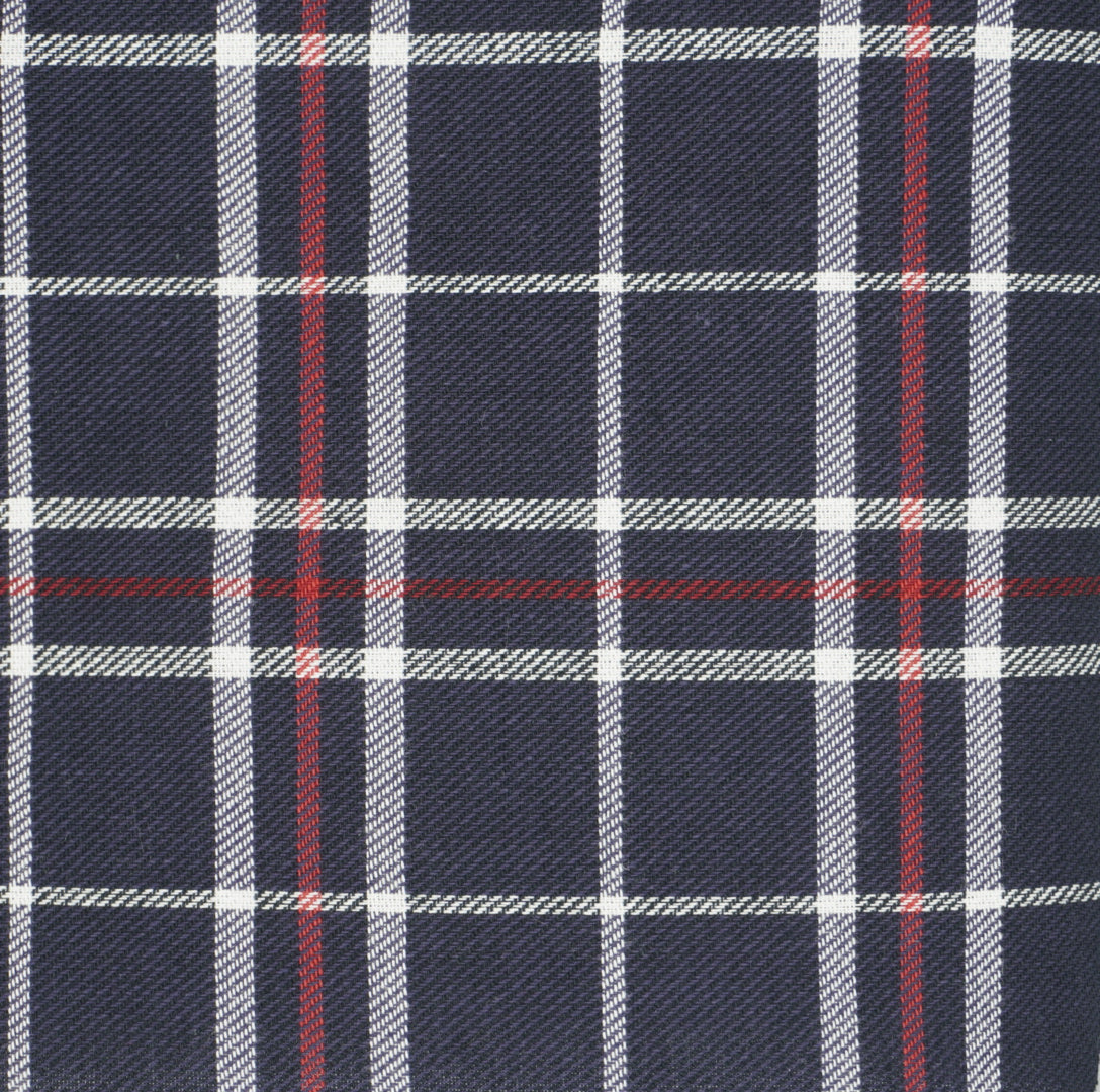 City Lead in Indigo Plaid, Silver Hardware