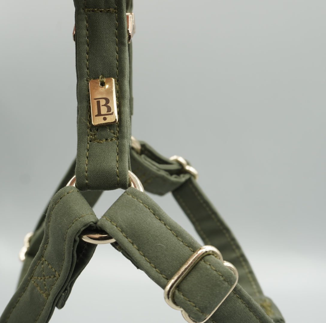 Harness in Moss Green, Gold hardware