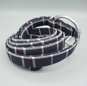 City Lead in Indigo Plaid, Silver Hardware