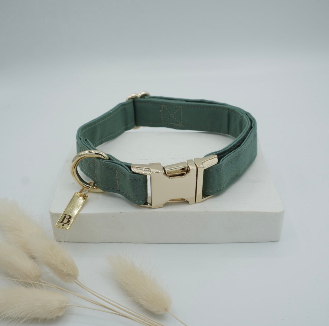 Collar in River Green, Gold hardware