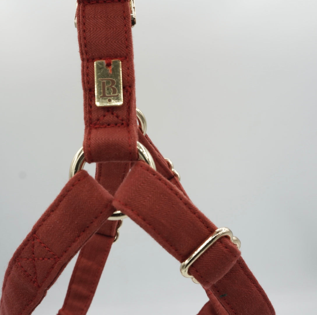 Harness in Cranberry Red, Gold hardware