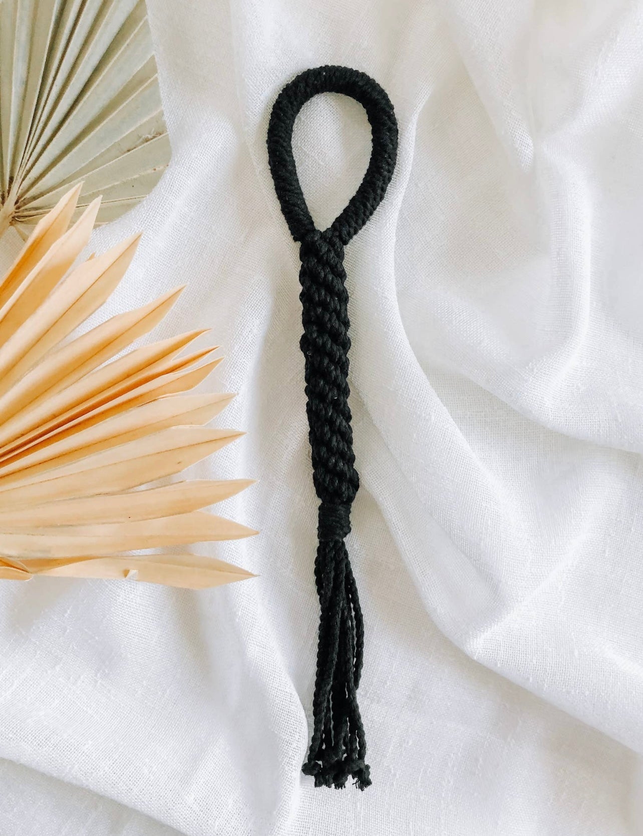 Ember & Ivory Black Macrame Rope Toy