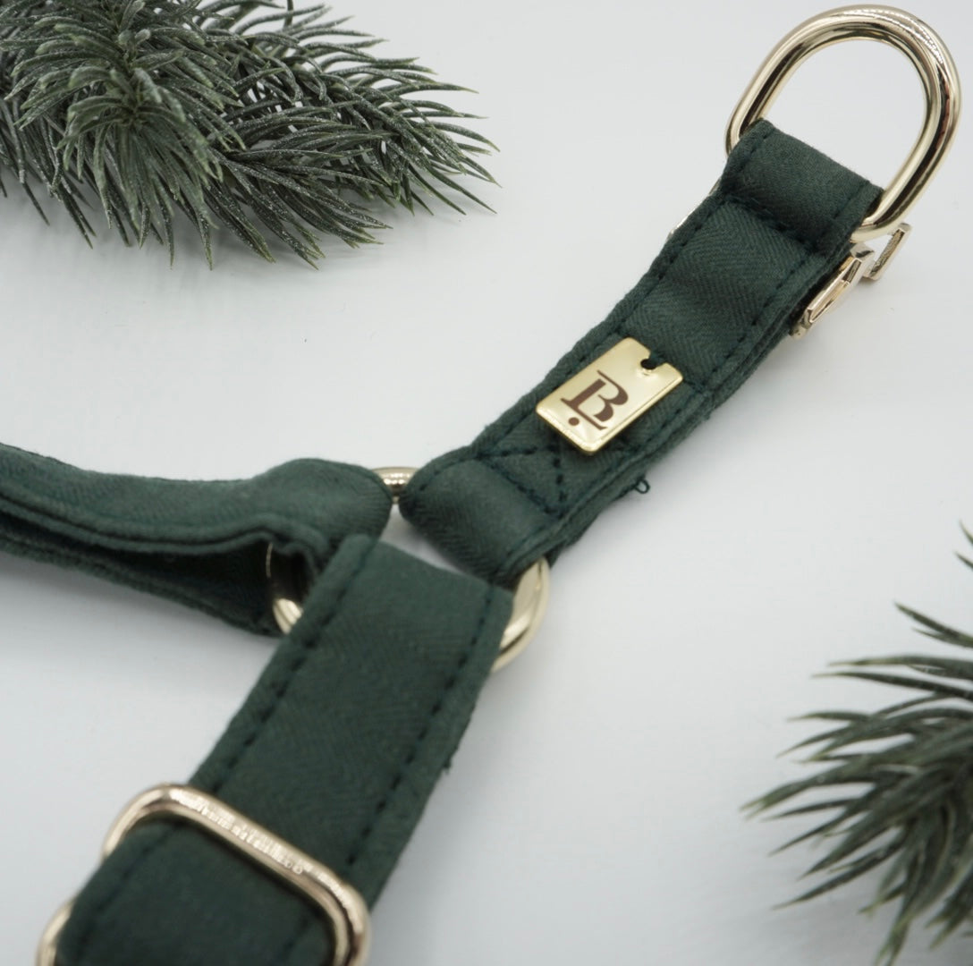 Harness in Holly Green, Gold hardware
