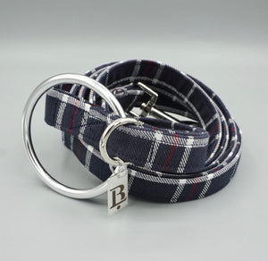 City Lead in Indigo Plaid, Silver Hardware